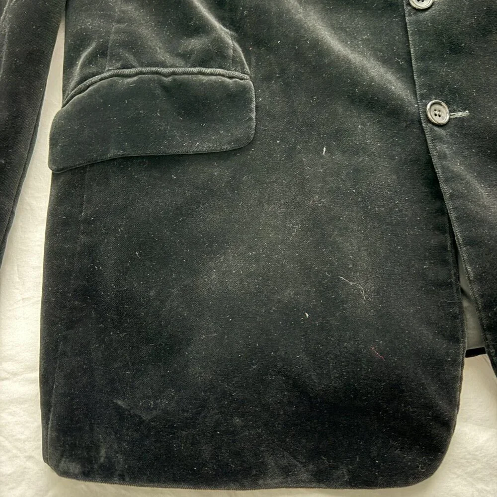 VINTAGE Ciro Citterio Black Velvet Blazer Jacket Large / 42 Reg
